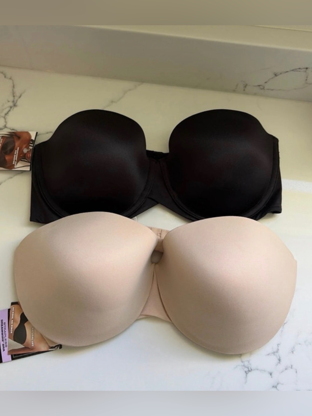 Maidenform Strapless T-Shirt Bra - Black and Nude